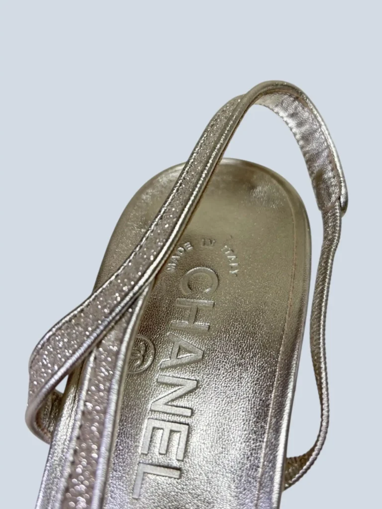 Slingback in pelle e glitter, 41,5C., foto 6 di 7