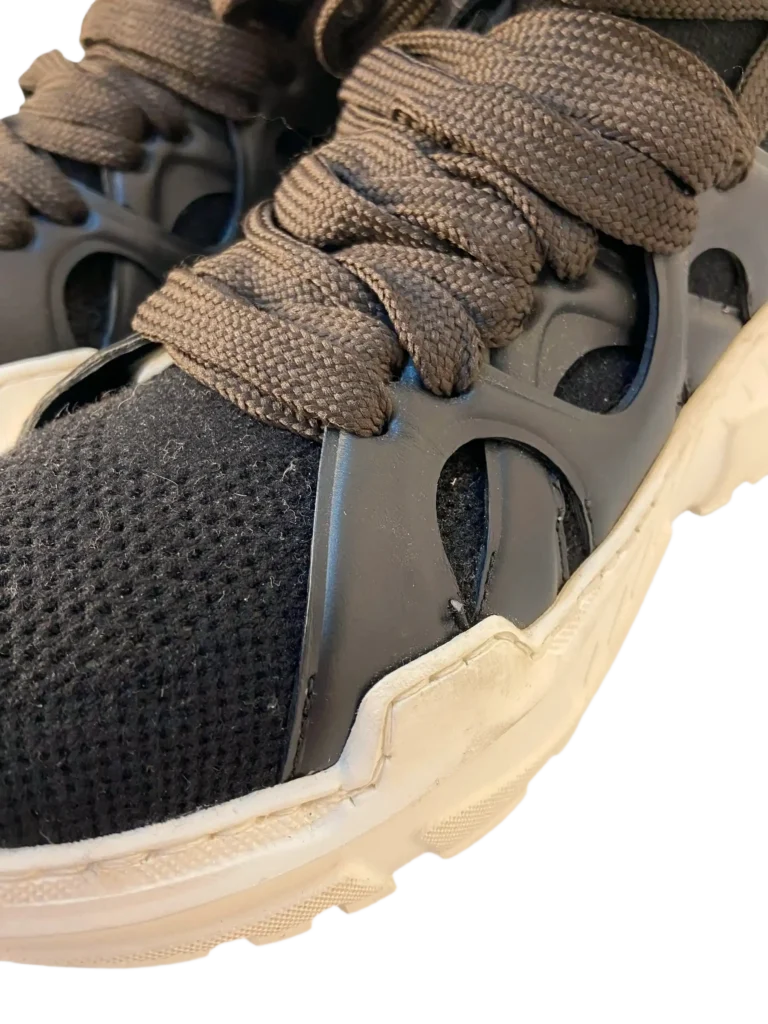 Leather and cashmere knit sneakers, photo 8 of 9