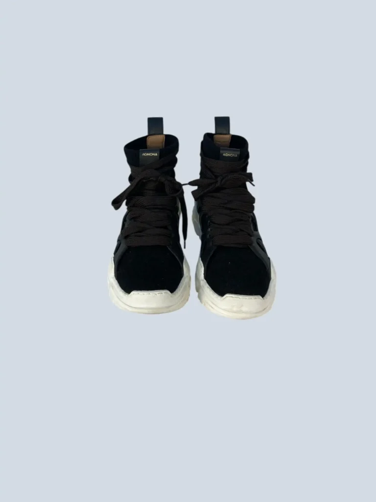 Sneakers in pelle e maglia di cachemire, 37., foto 4 di 9