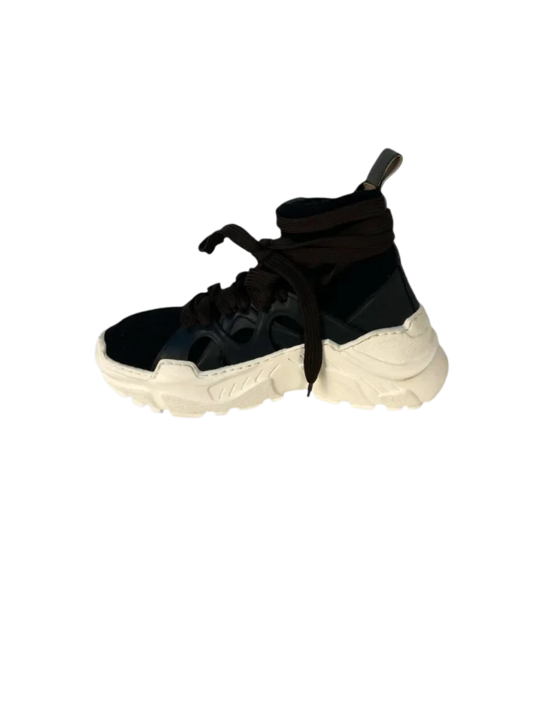 Leather and cashmere knit sneakers, photo 2 of 9