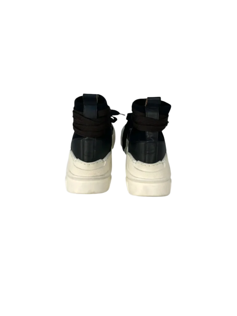 Leather and cashmere knit sneakers, photo 5 of 9