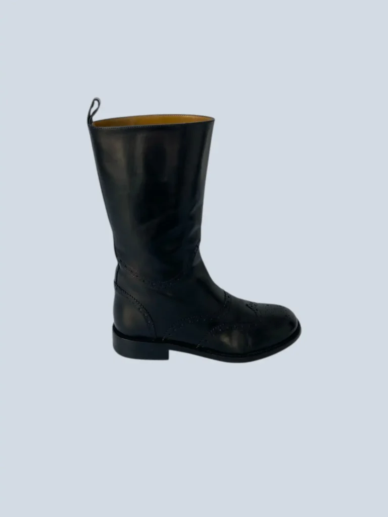 Stivaletti in pelle con dettagli Brogue, 35,5.