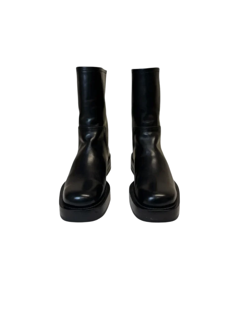 Black leather logo ankle boots, 40., photo 3 of 6