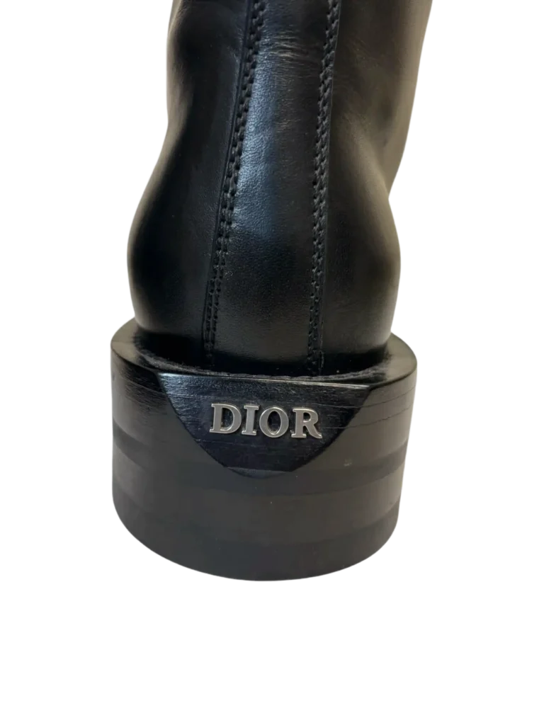 Black leather logo ankle boots, 40., photo 6 of 6