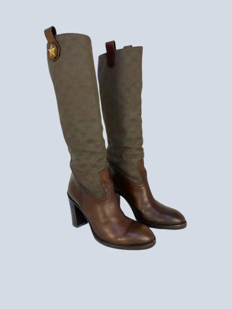 Major Monogram canvas and leather boots, 37,5C., photo 3 of 11