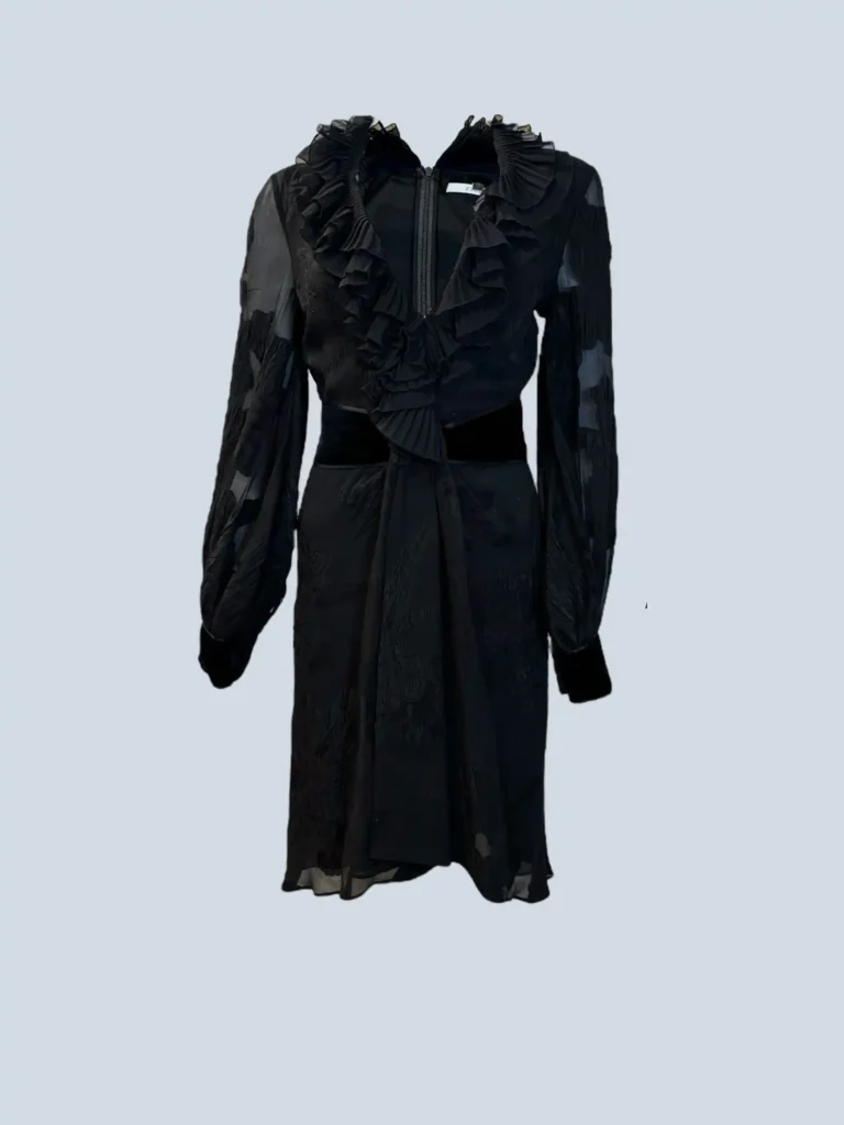 By Frida Giannini, abito midi in misto seta con volant, 38.
