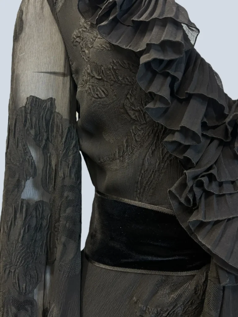 By Frida Giannini, silk blend ruffled midi dress, 38., photo 6 of 10