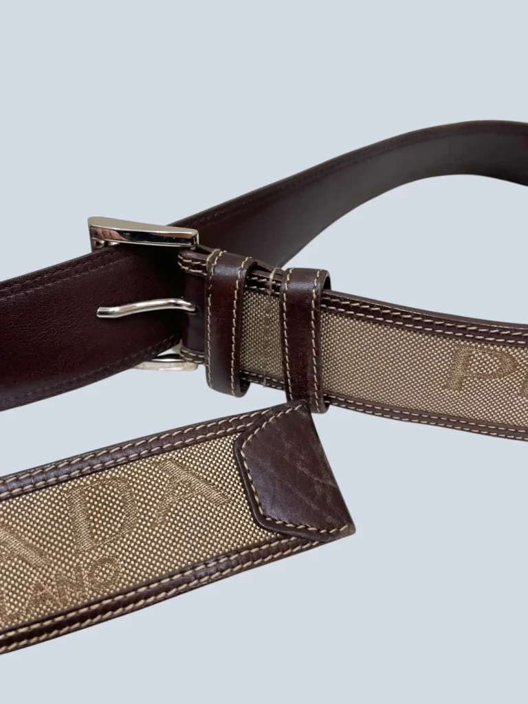 Hemp canvas and leather belt, 95., photo 7 of 8