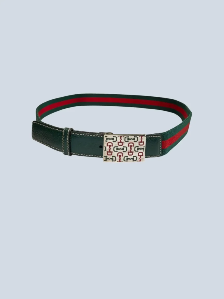 Web canvas belt with Horsebit motif, 90.
