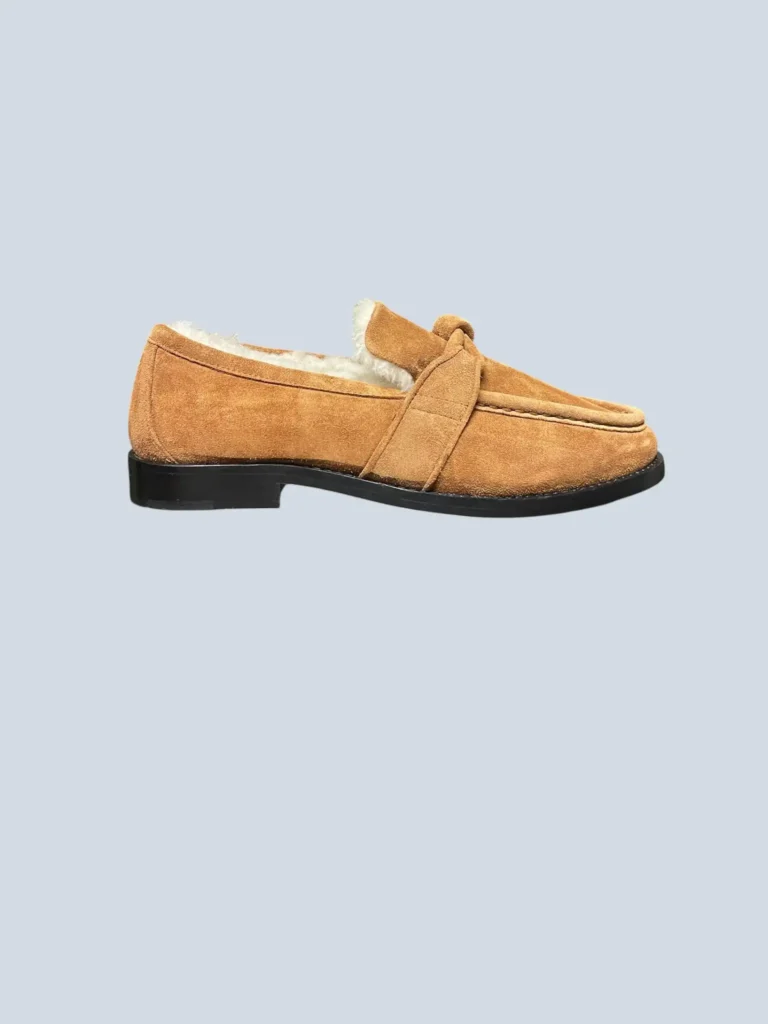 Mocassini Astaire in suede e shearling, 37.