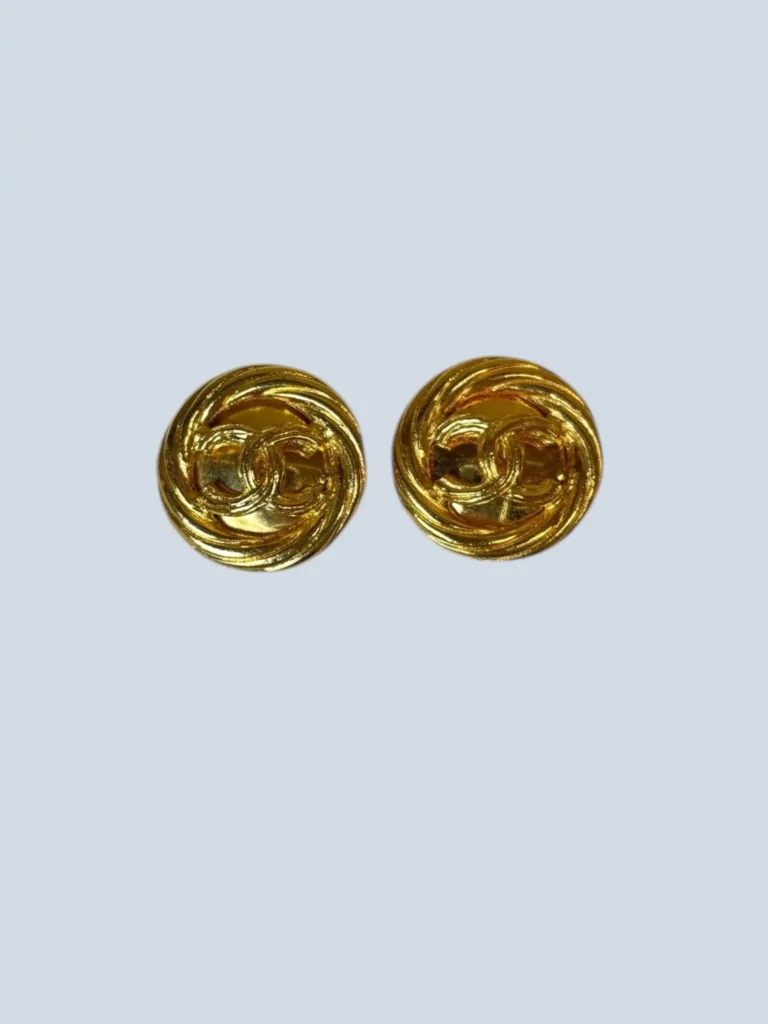 Orecchini a clip CC logo placcati in oro.
