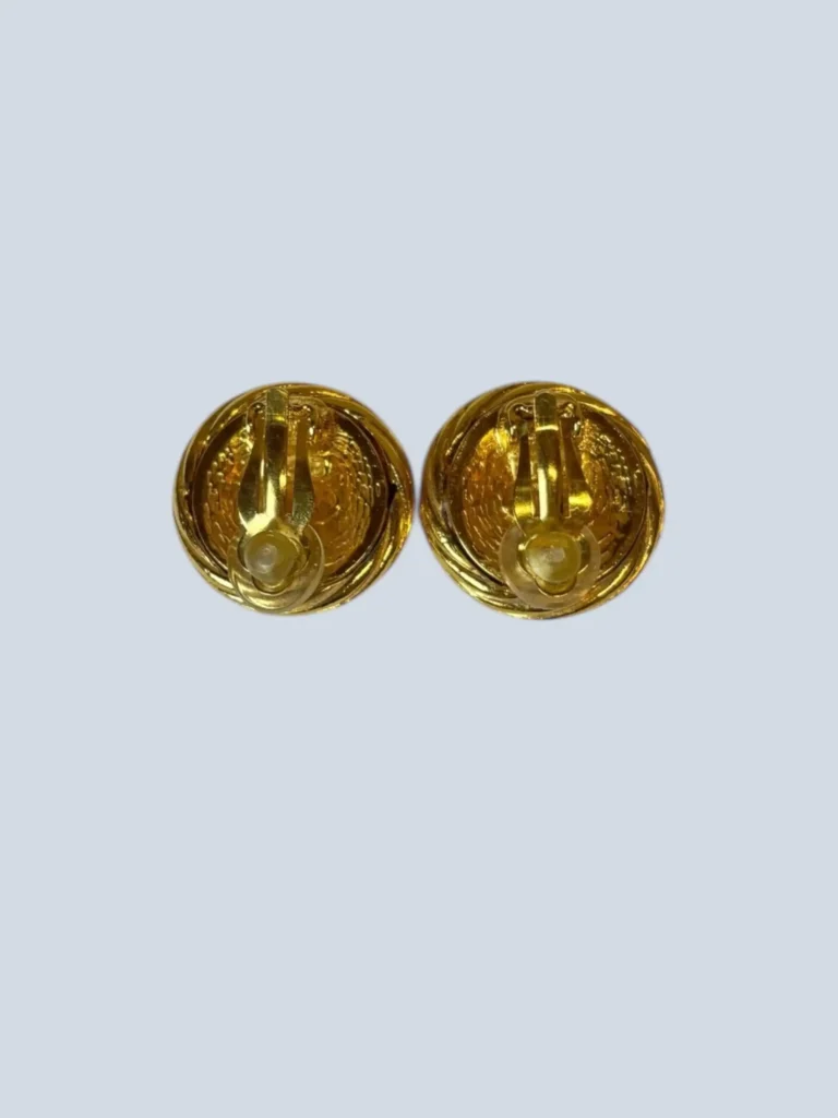 Gold-plated CC logo clip earrings, photo 2 of 4