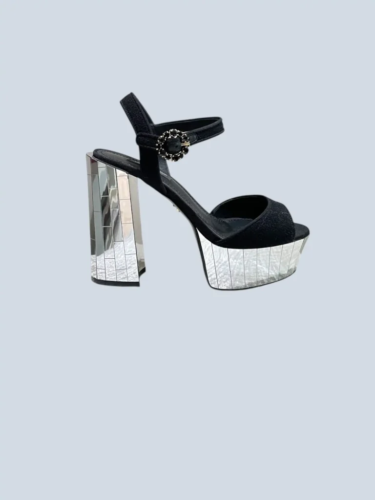 Sandali Keira con platform a specchio, 36.