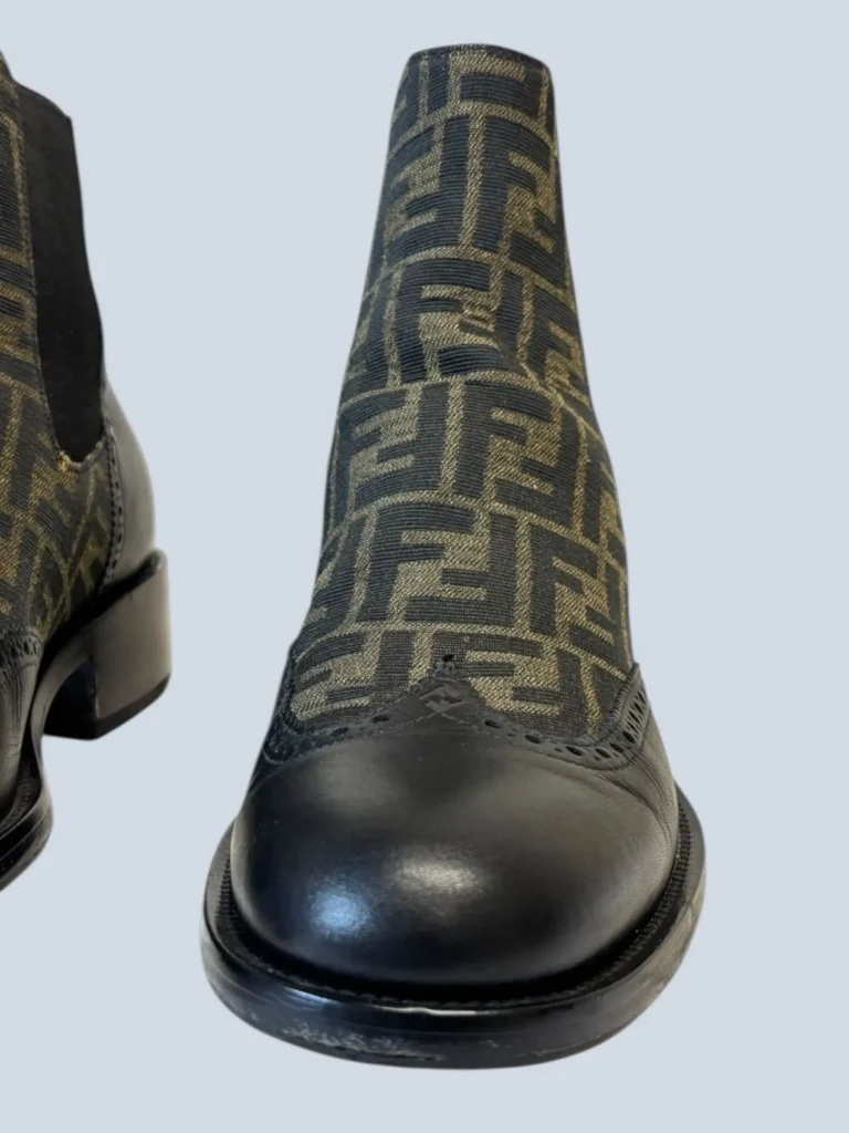 Leather and Zucca canvas Chelsea boots, 9., photo 6 of 9
