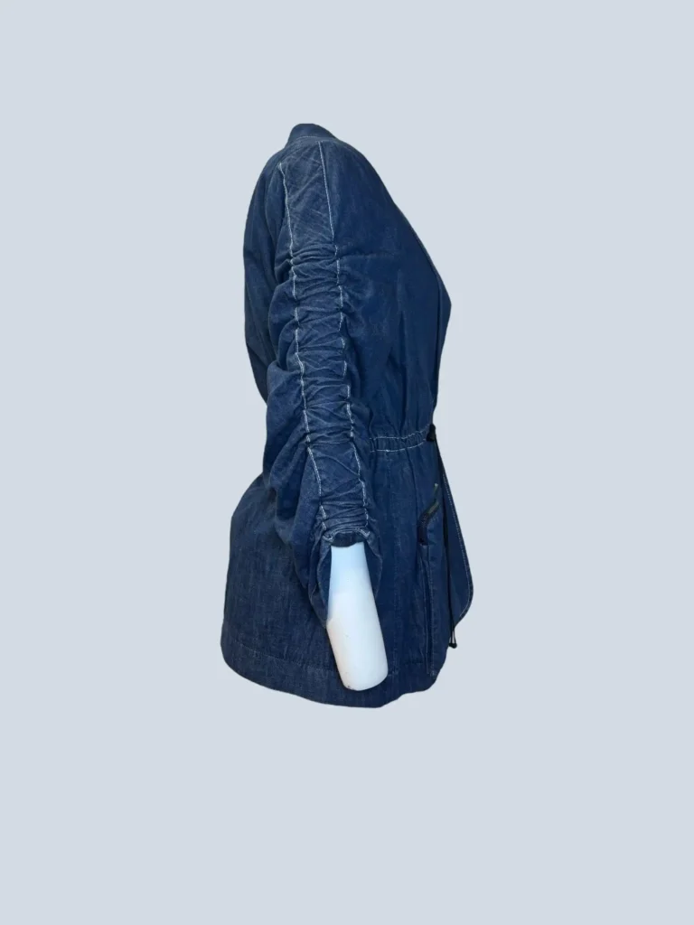 Blazer in denim di cotone con coulisse, 40., foto 2 di 5