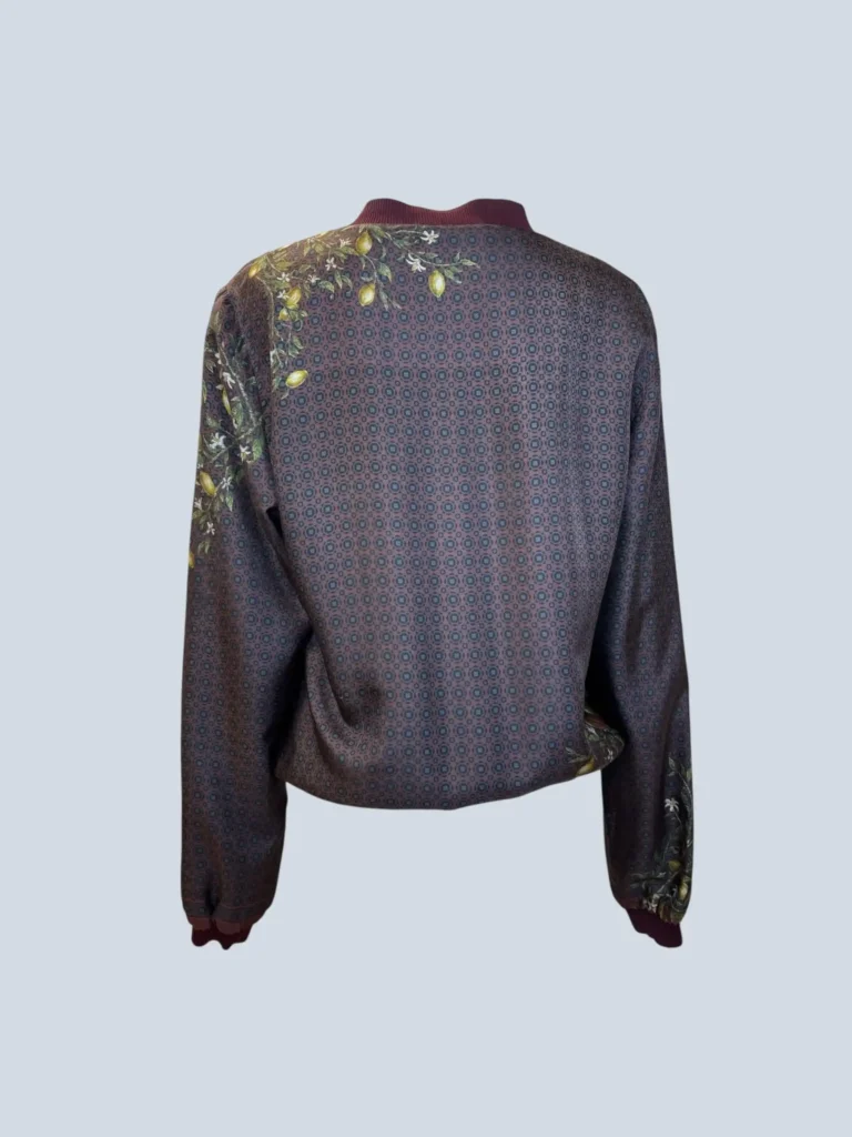 Silk peacock print bomber jacket, 52., photo 3 of 5