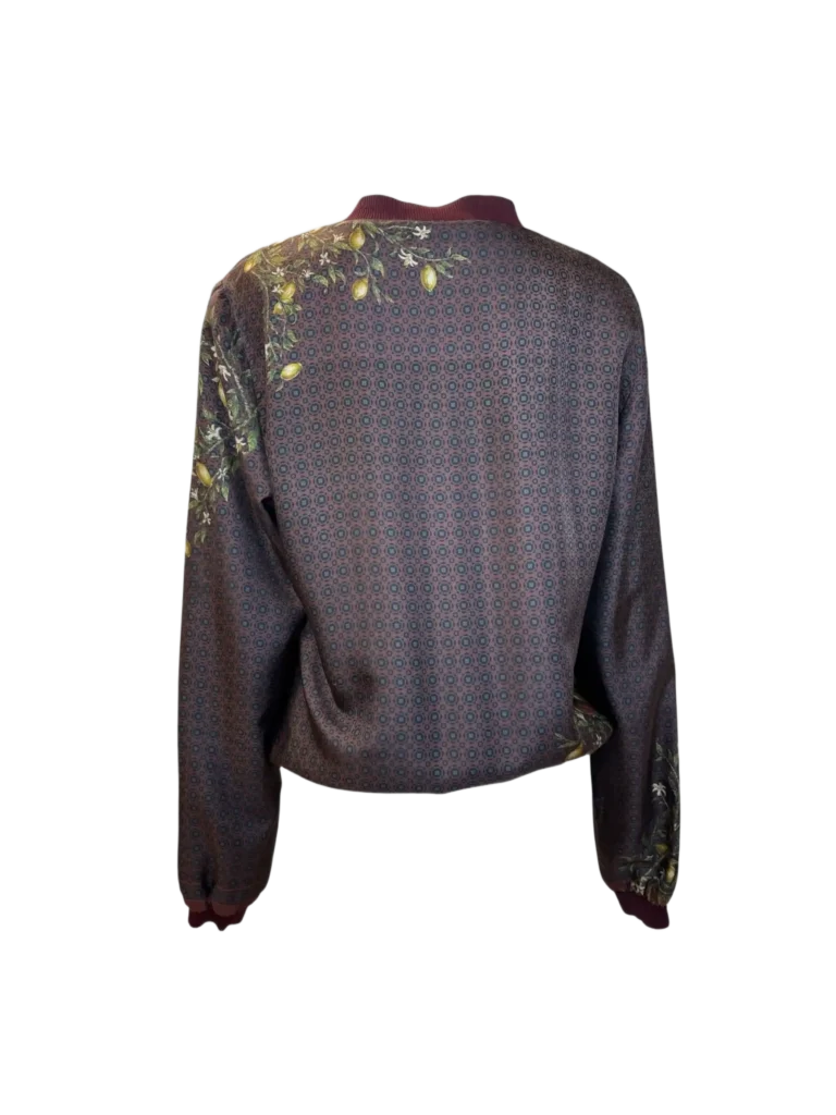 Silk peacock print bomber jacket, 52., photo 3 of 5
