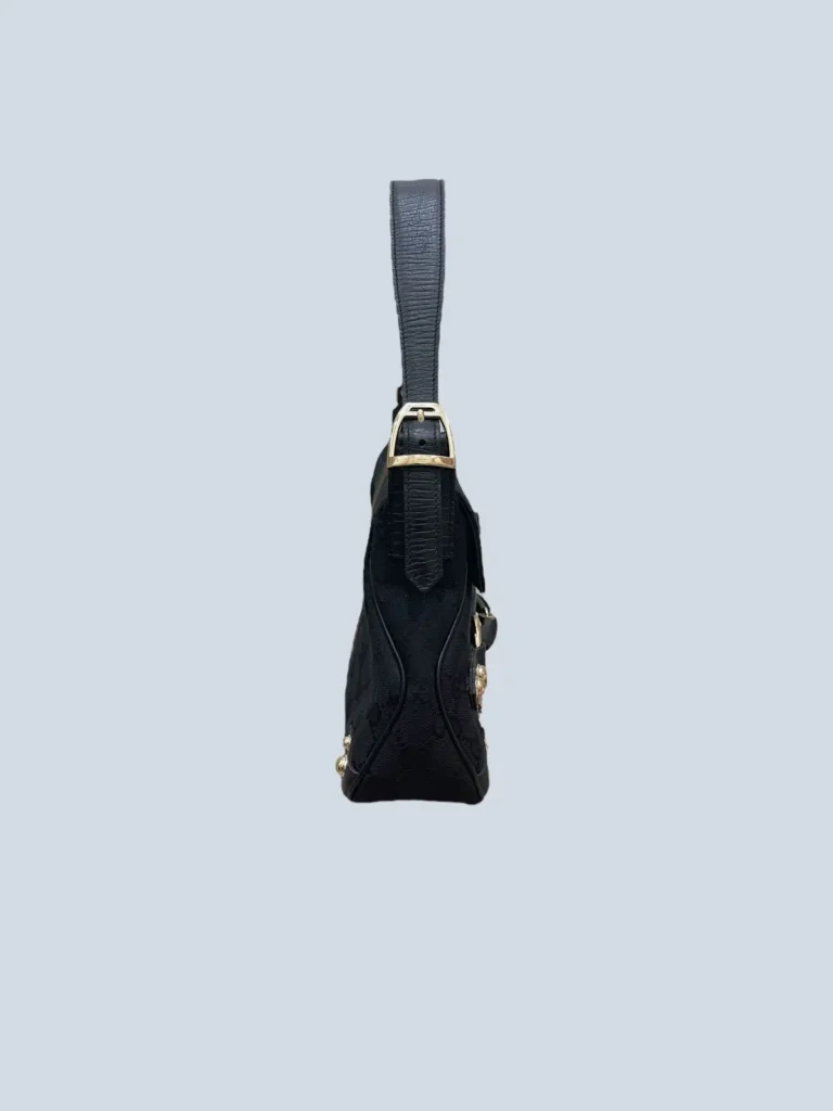 Horsebit Monogram canvas and leather shoulder bag, photo 2 of 14