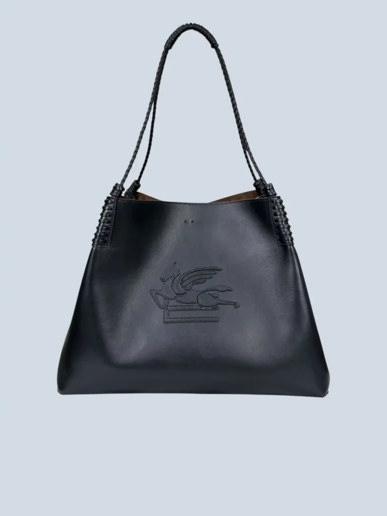 Libra medium leather Pegaso logo shopper shoulder bag.