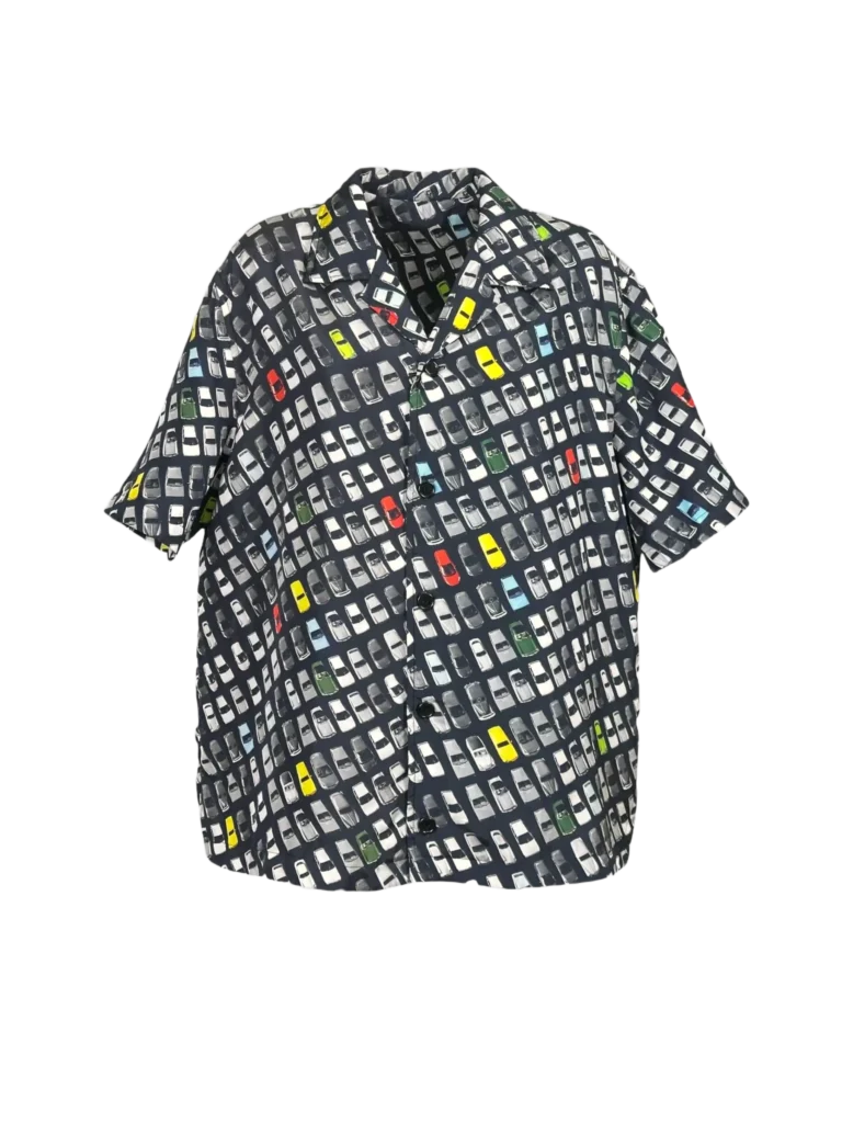 Camicia con stampa all over di automobili, 50.