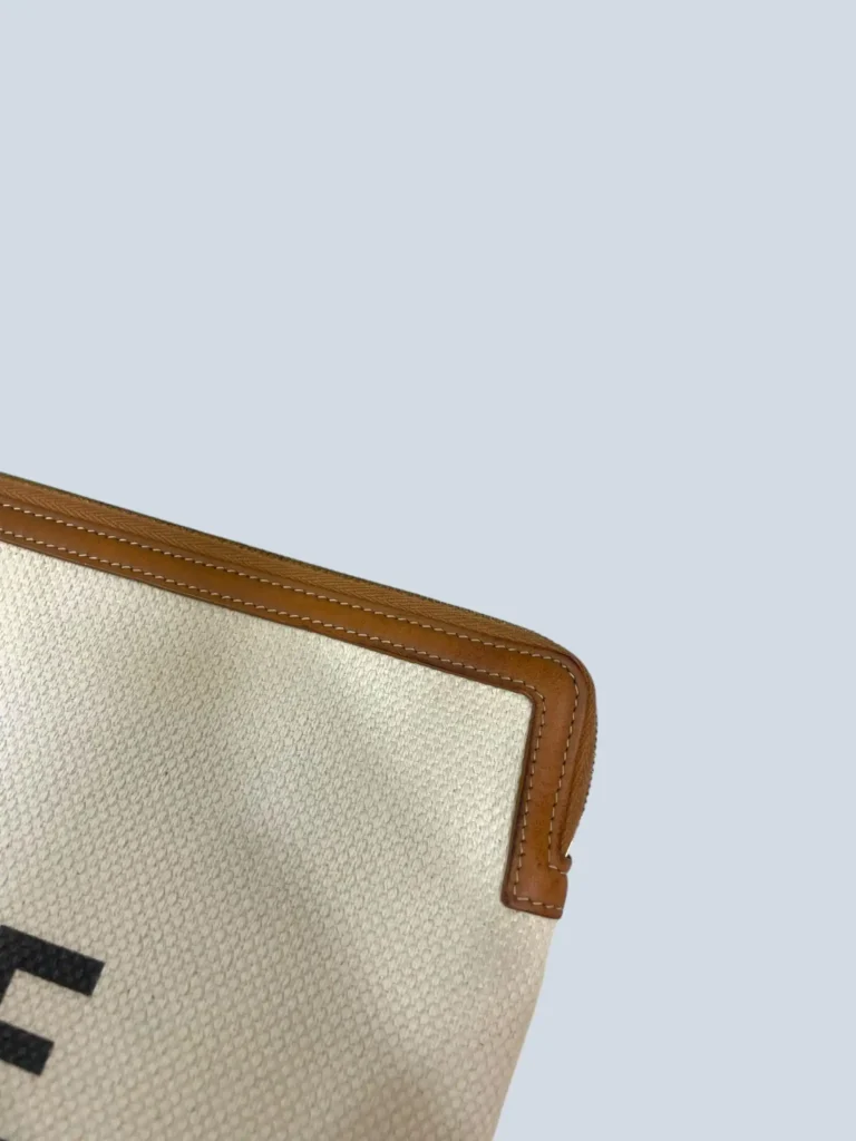 Pochette in canvas e pelle con logo., foto 4 di 7