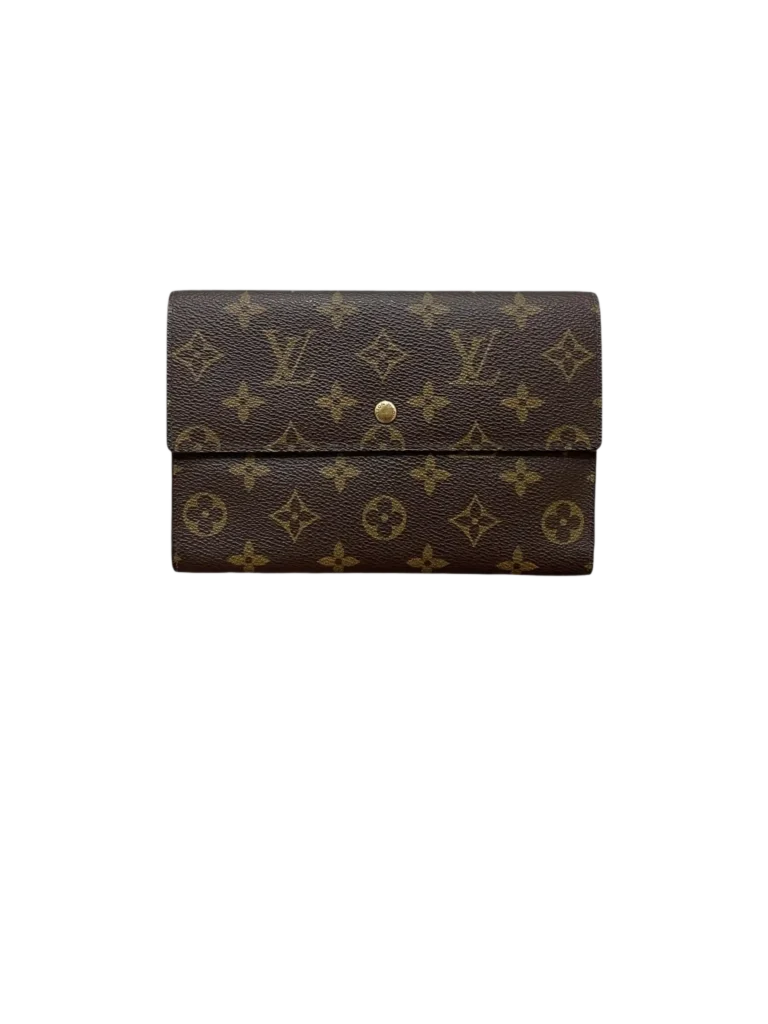Vintage maxi Monogram canvas and leather wallet.