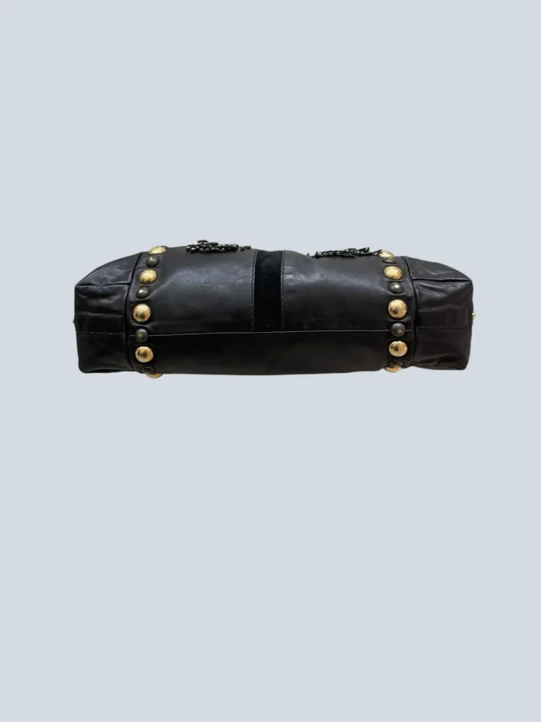 Borsa tote Babouska Hysteria in pelle con frangie e borchie., foto 4 di 12