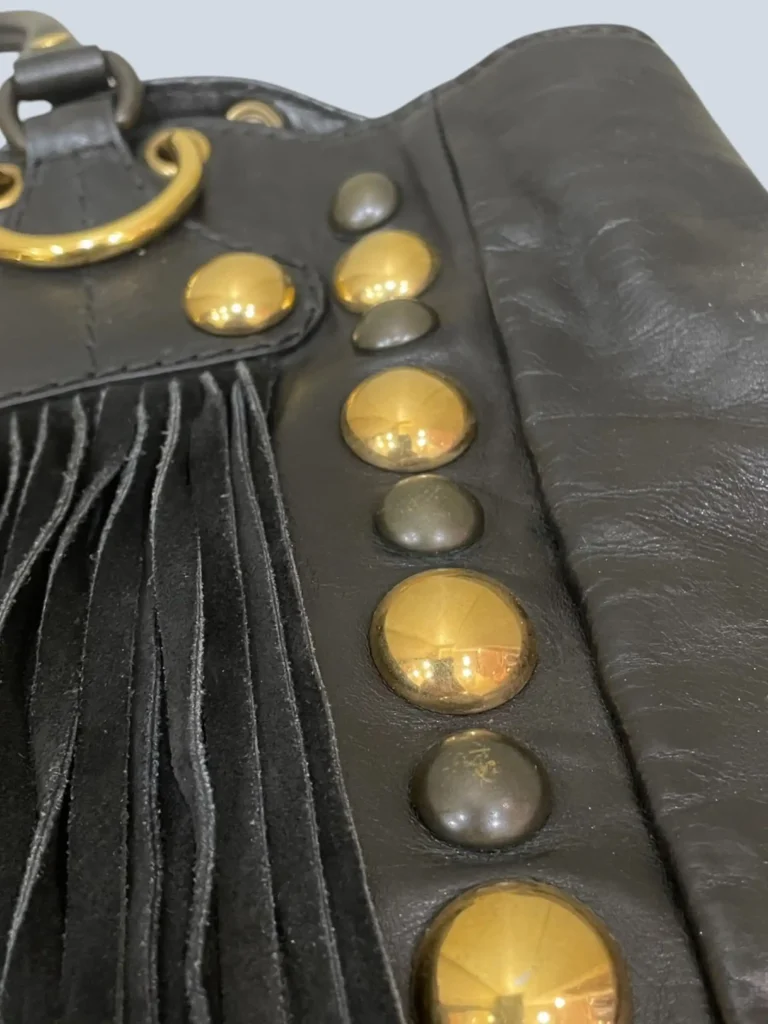 Borsa tote Babouska Hysteria in pelle con frangie e borchie., foto 12 di 12