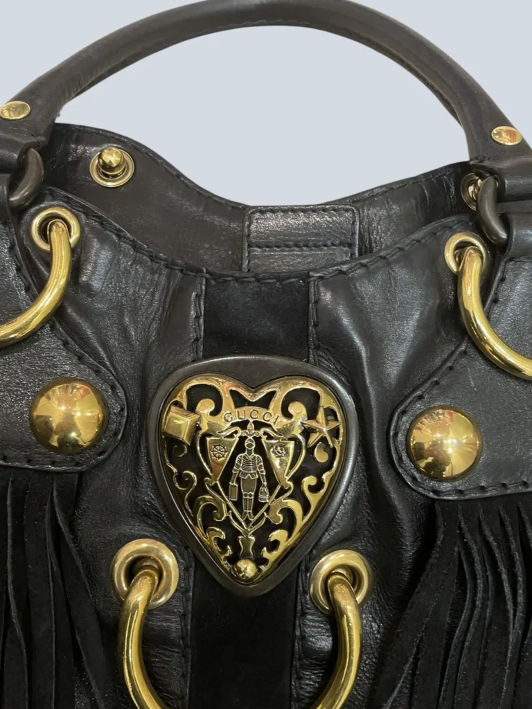 Borsa tote Babouska Hysteria in pelle con frangie e borchie., foto 8 di 12
