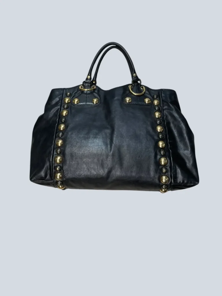 Borsa tote Babouska Hysteria in pelle con frangie e borchie., foto 3 di 12