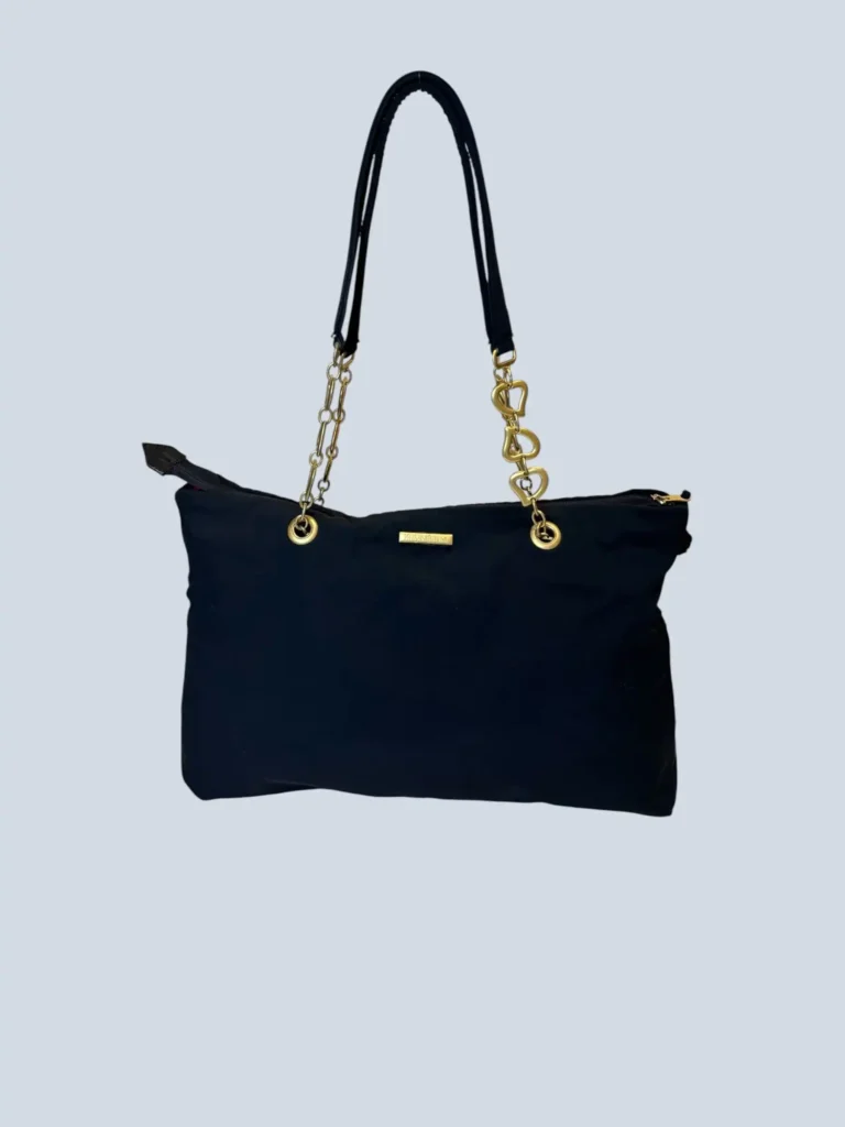 Borsa a spalla reversibile in nylon con logo all over., foto 2 di 13