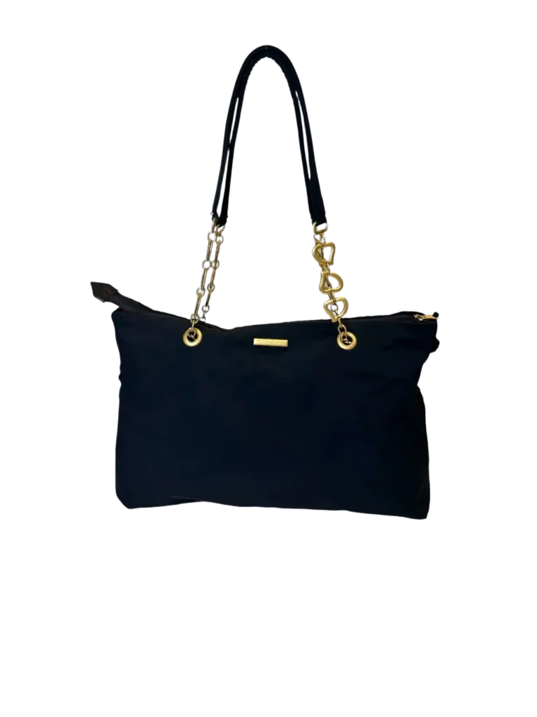 Borsa a spalla reversibile in nylon con logo all over., foto 2 di 13