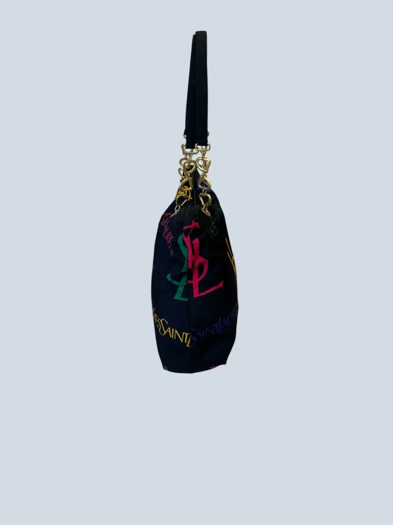 Borsa a spalla reversibile in nylon con logo all over., foto 6 di 13