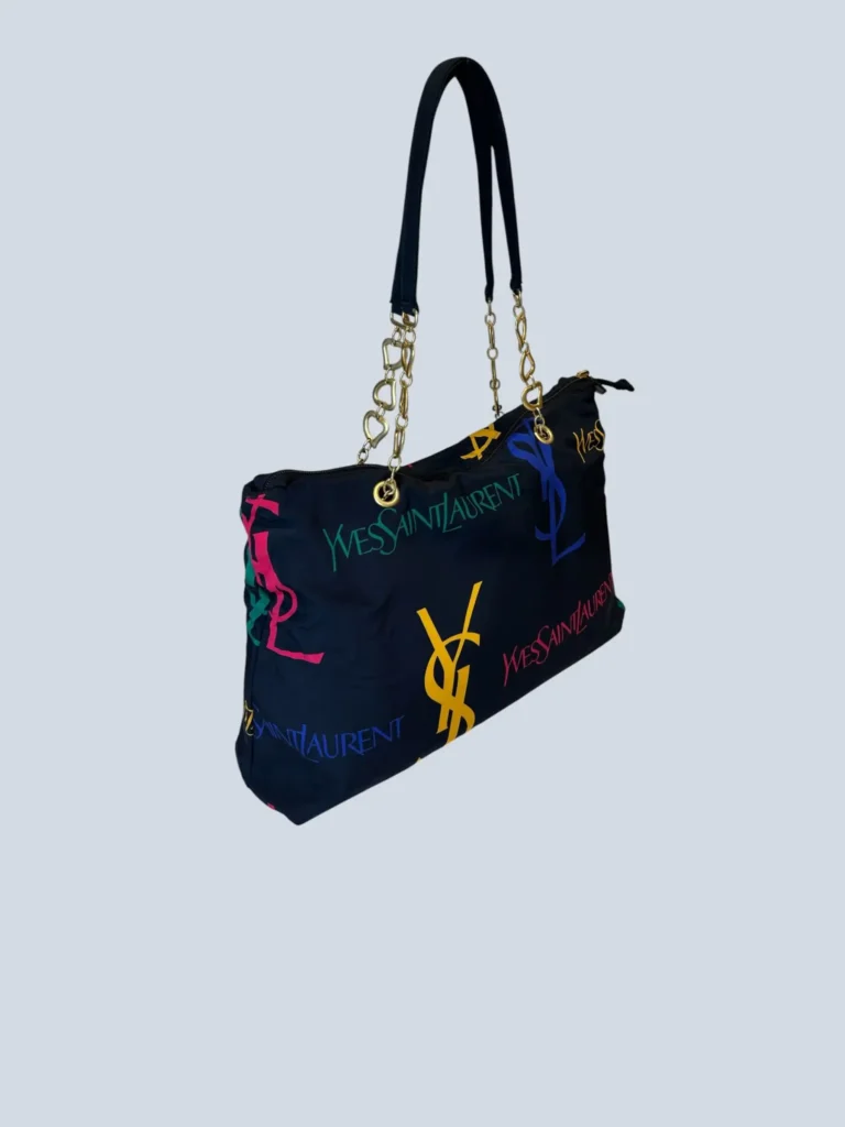 Borsa a spalla reversibile in nylon con logo all over., foto 5 di 13