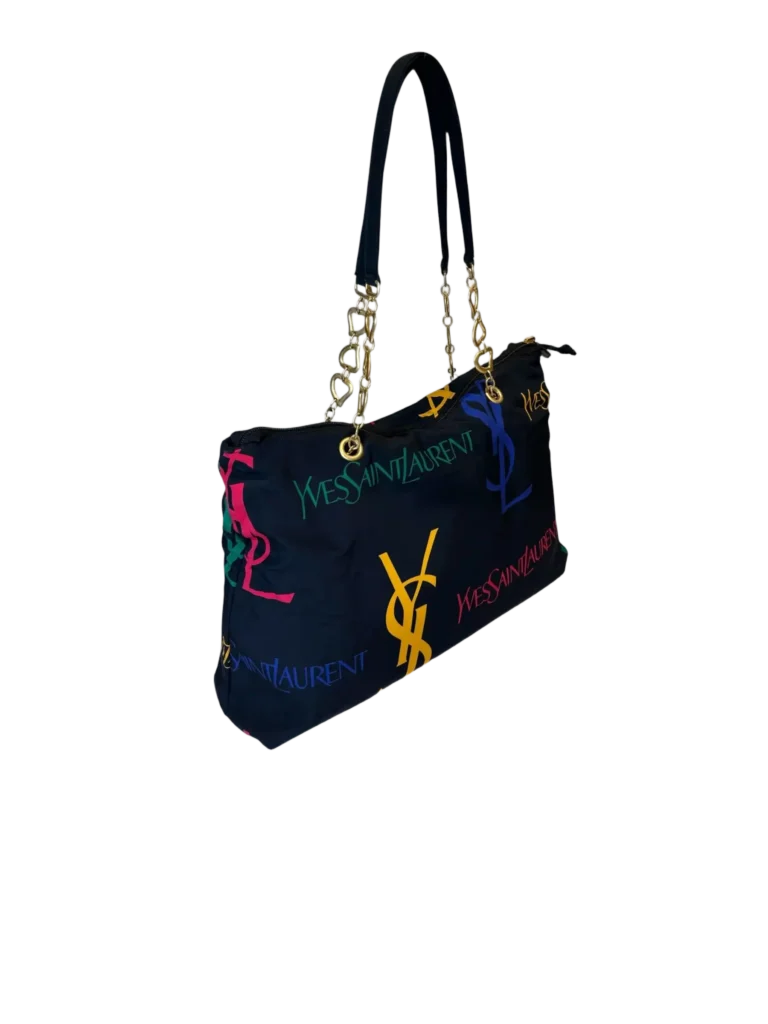 Borsa a spalla reversibile in nylon con logo all over., foto 5 di 13