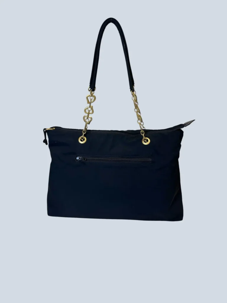 Borsa a spalla reversibile in nylon con logo all over., foto 4 di 13