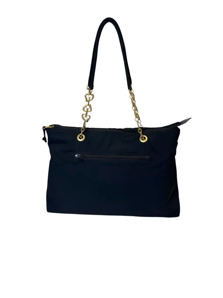 Borsa a spalla reversibile in nylon con logo all over., foto 4 di 13