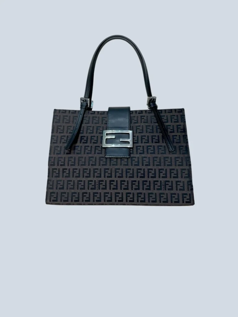 Borsa a spalla in tela Zucchino e pelle.