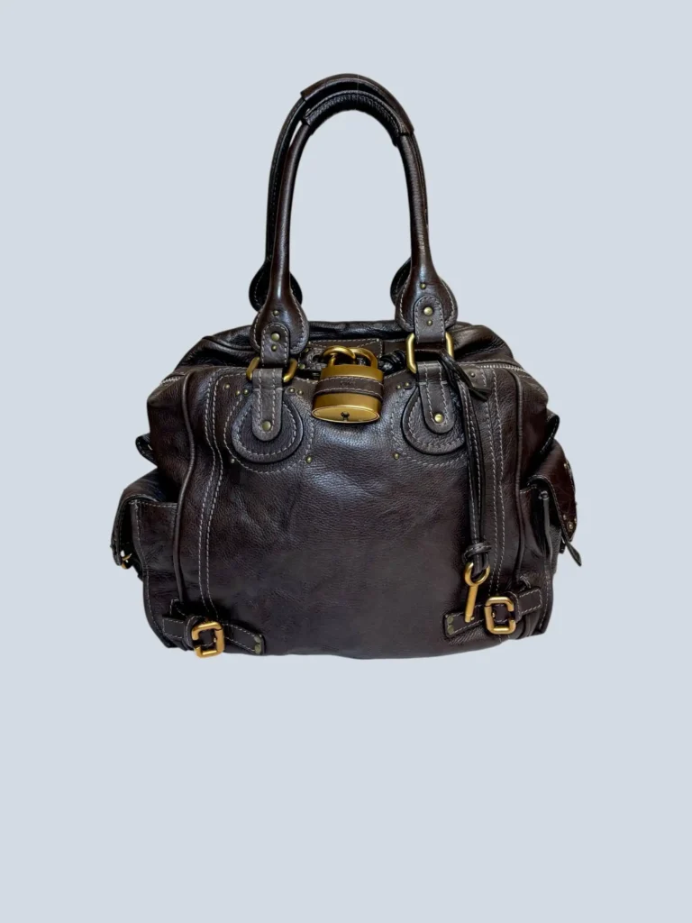 Borsa a spalla Paddington Grande in pelle martellata.