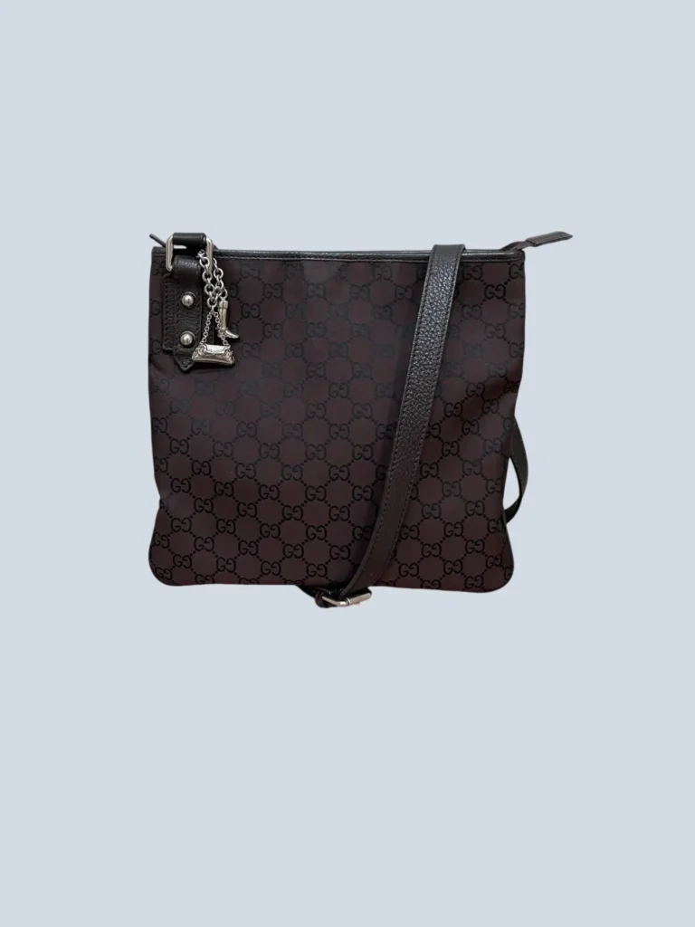 Borsa a tracolla in nylon Monogram e pelle.
