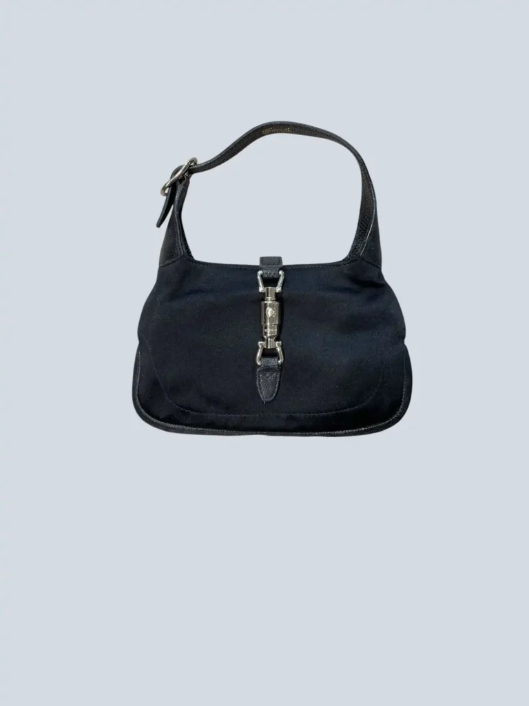 Borsa Jackie Micro in satin e lucertola.