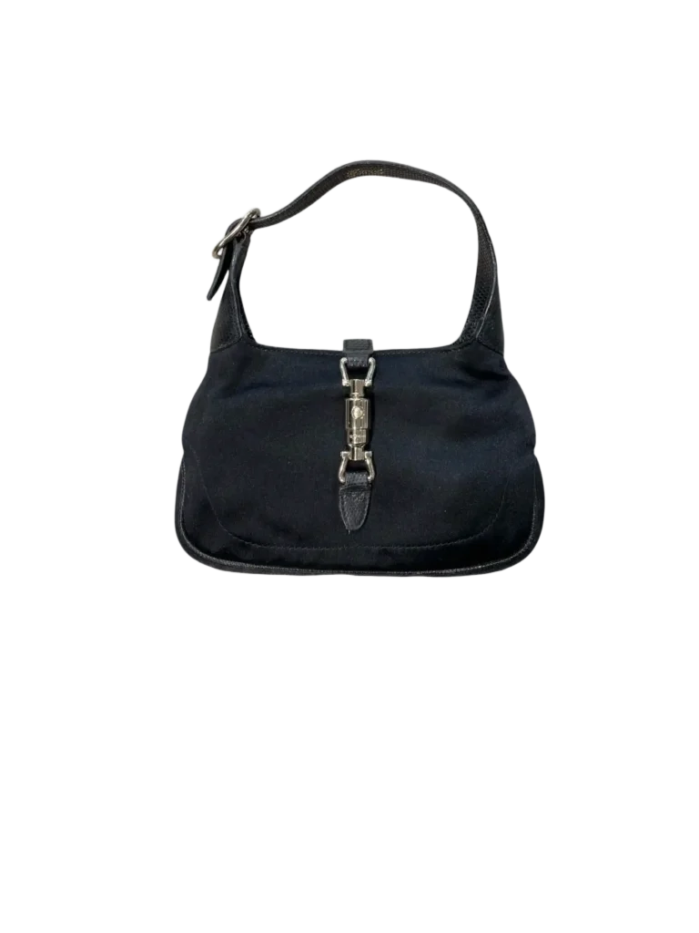Borsa Jackie Micro in satin e lucertola.