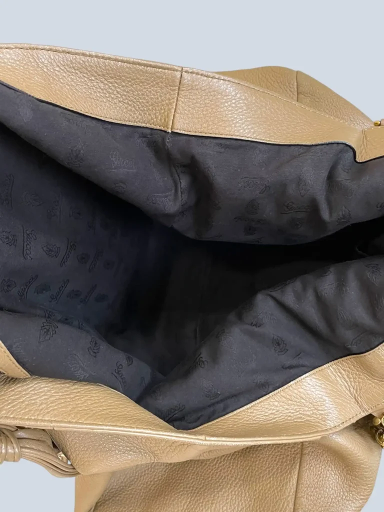 Borsa tote a spalla Bamboo Jungle in pelle martellata., foto 6 di 15