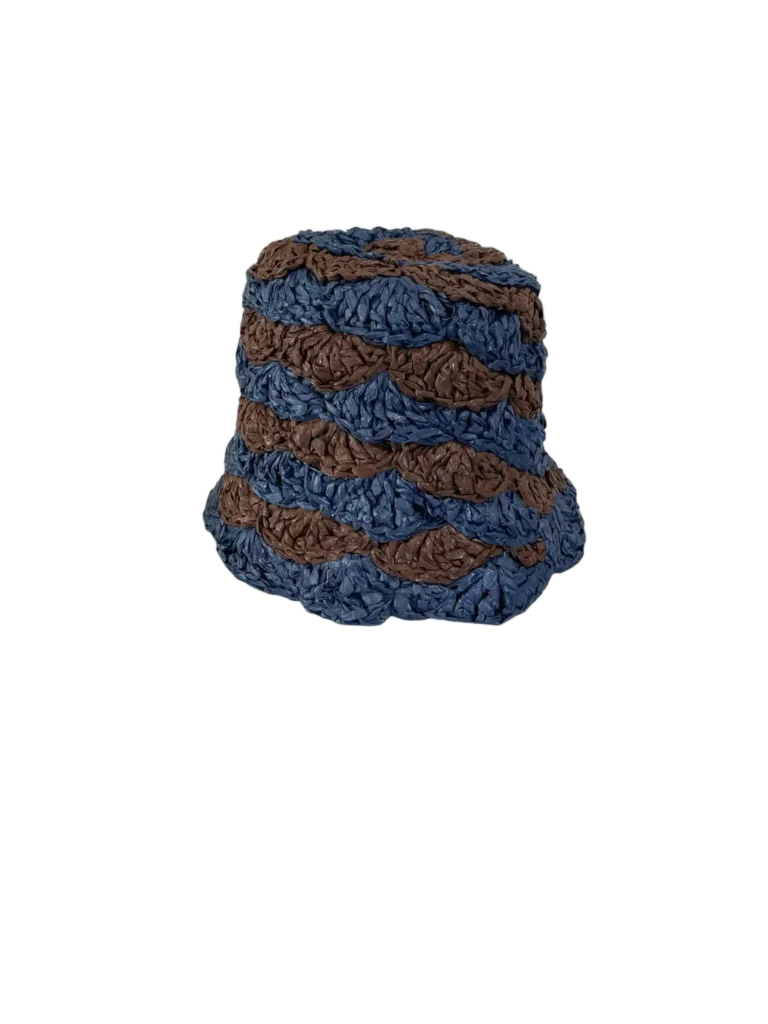 Cappello bucket bicolore all'uncinetto, M., foto 2 di 7