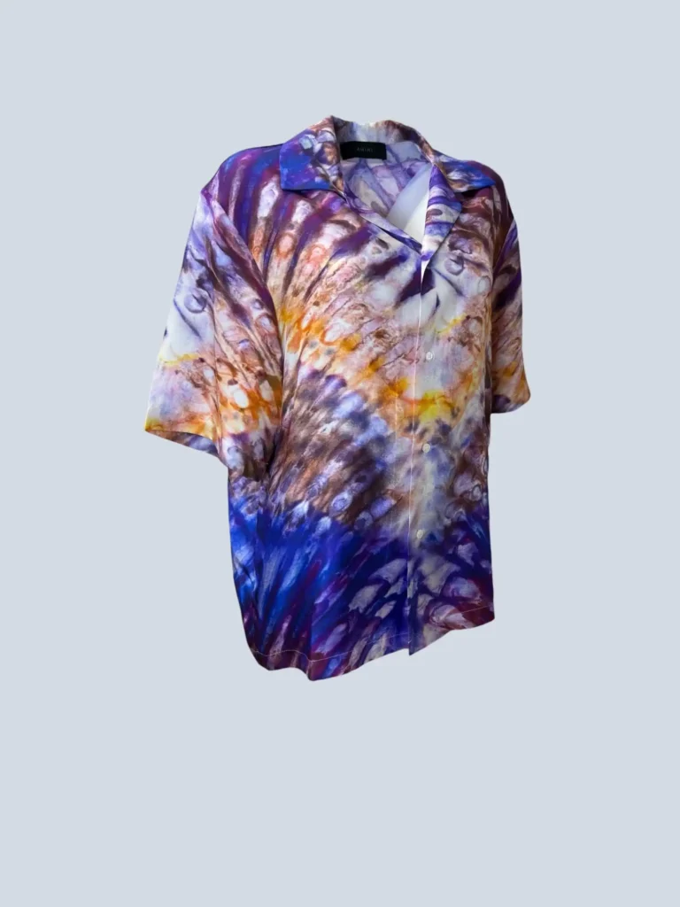 Camicia Bowling in seta tie-dye, L., foto 2 di 6