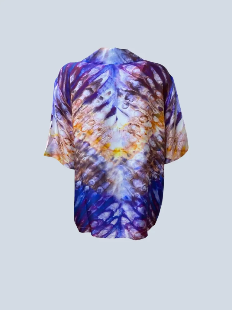 Camicia Bowling in seta tie-dye, L., foto 4 di 6