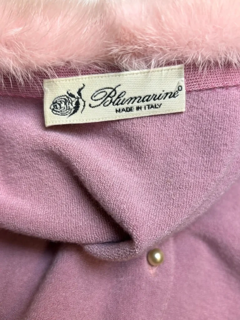 Viscose cardigan with mink collar, 42., photo 4 of 7