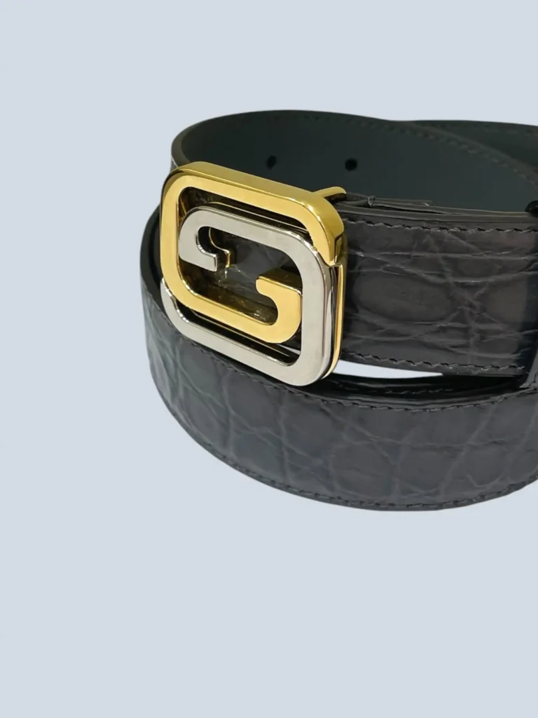 Squared Interlocking G crocodile belt, 95., photo 3 of 4