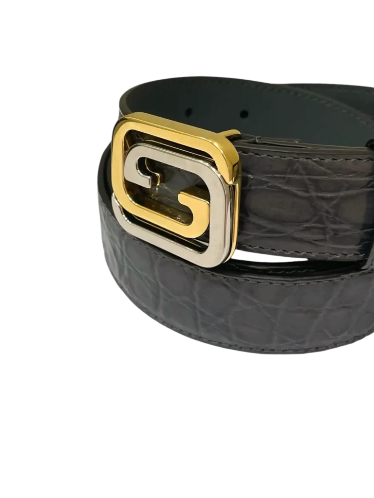 Squared Interlocking G crocodile belt, 95., photo 3 of 4