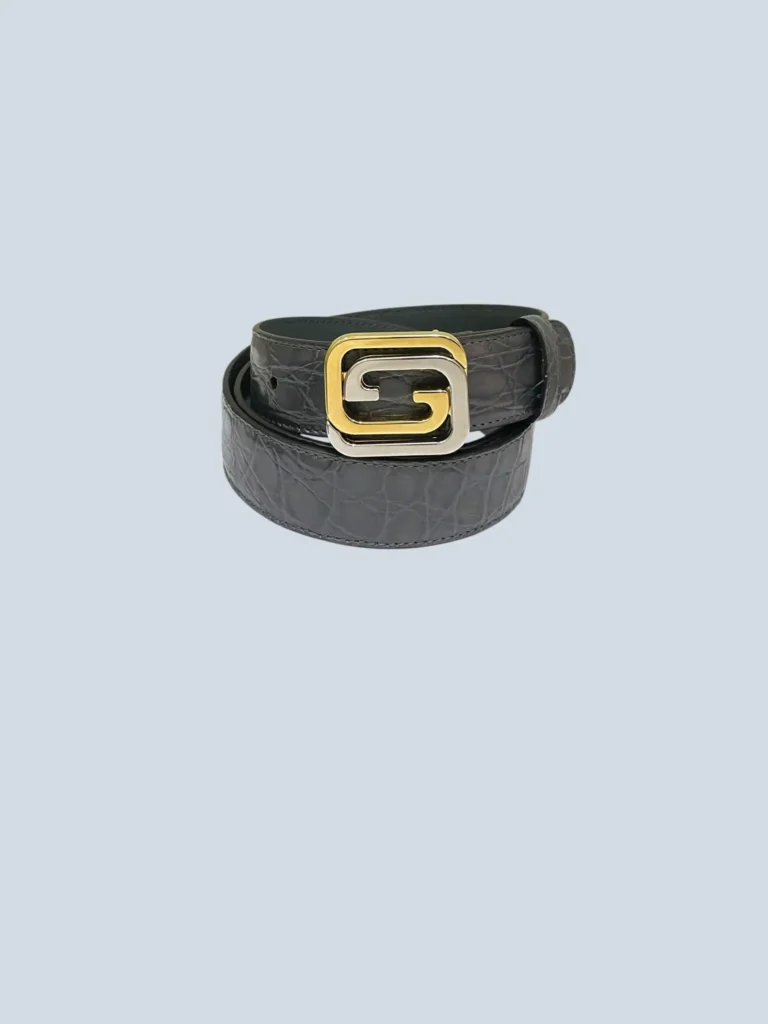 Squared Interlocking G crocodile belt, 95., photo 2 of 4